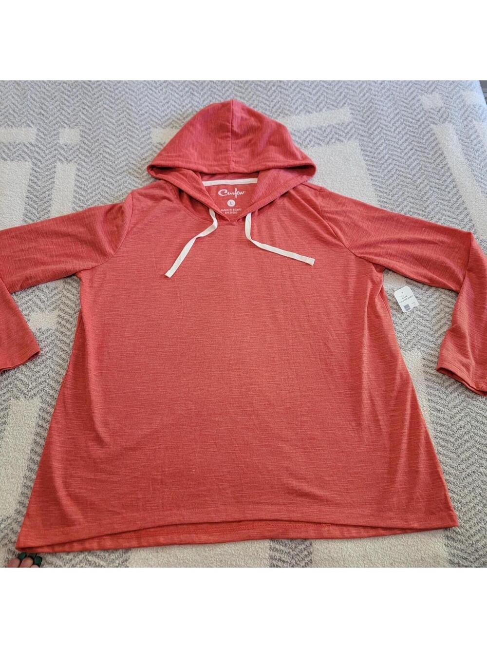 Cute coral pink Curfew hoodie in size L #cuffw #cozy